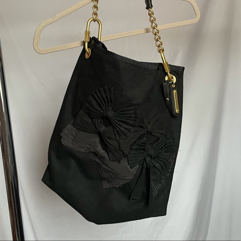 Juicy Couture Bow Purse Gold Chain Leather Strap